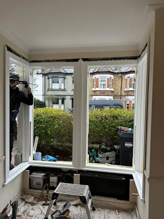 Sash windows and facade work in progress
