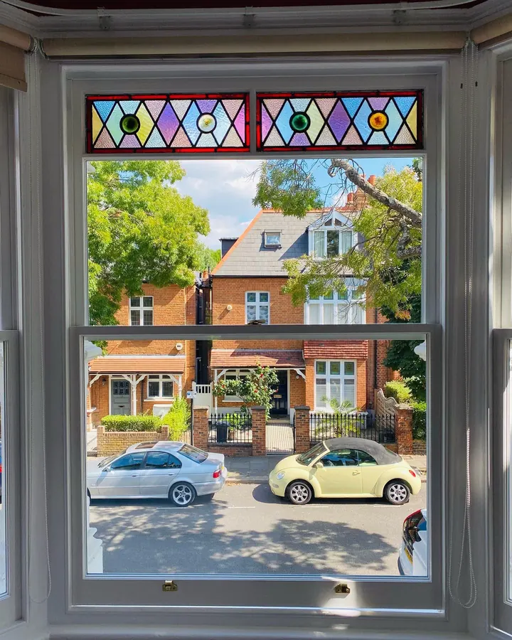 Sash with retained stained-glass toplights