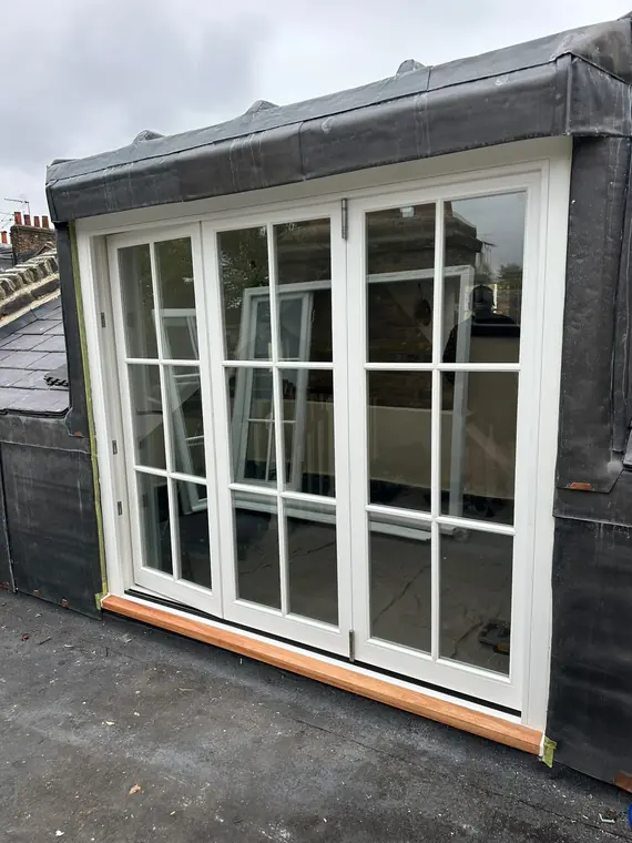 Large folding timber door set