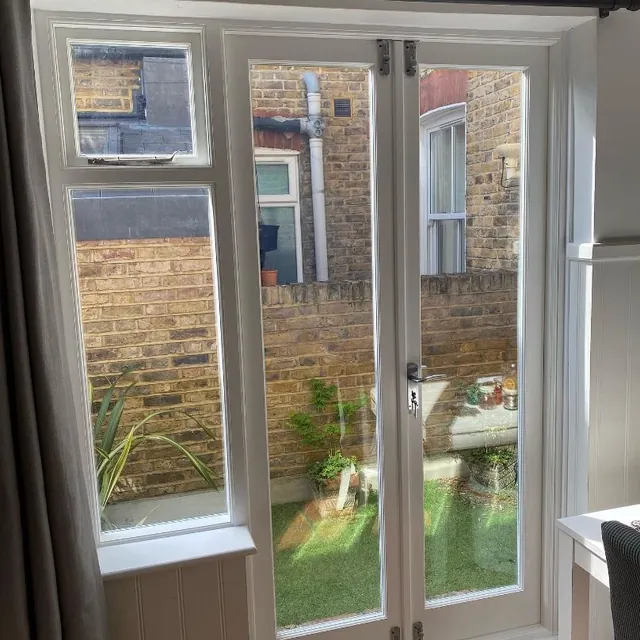 Timber doors to rear garden
